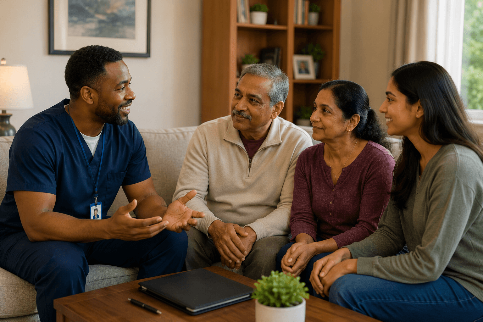 Caregiver providing trusted family support